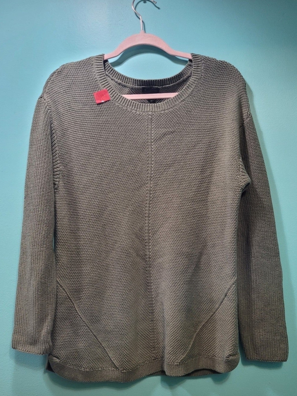 NWOT Talbots Olive Green 100% Pima Cotton Knit Sweater Size Large